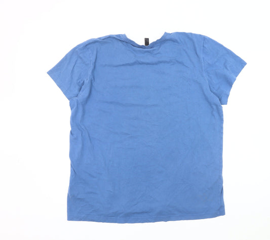 Adidas Men's Blue Graphic Logo T-Shirt Medium