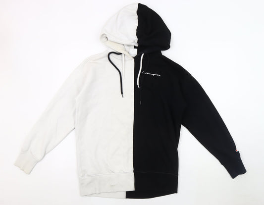 Champion Men's Black & White Small Pullover Hoodie