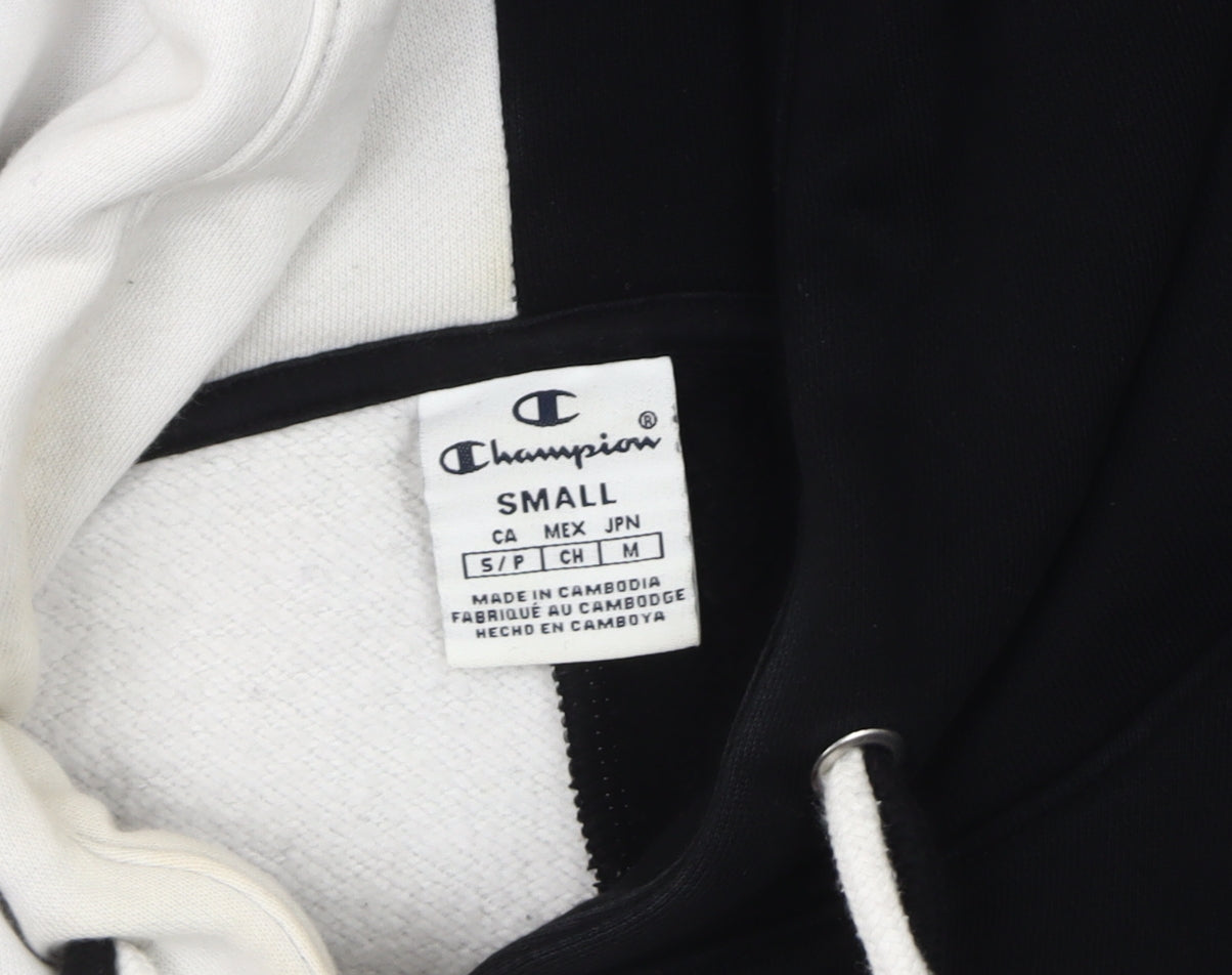 Champion Men's Black & White Small Pullover Hoodie