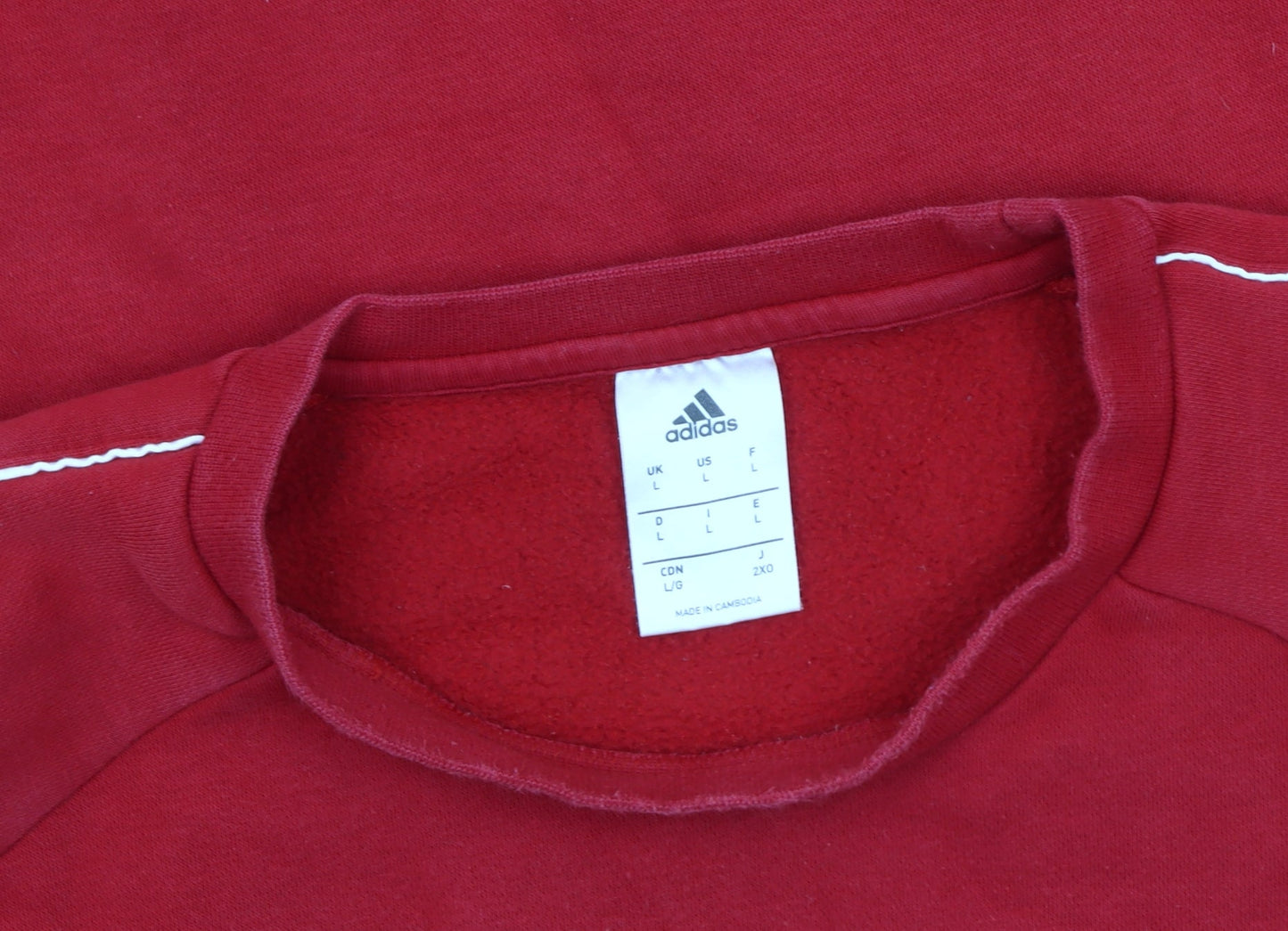 Adidas Men's Red Sweatshirt Logo Fleece Size L