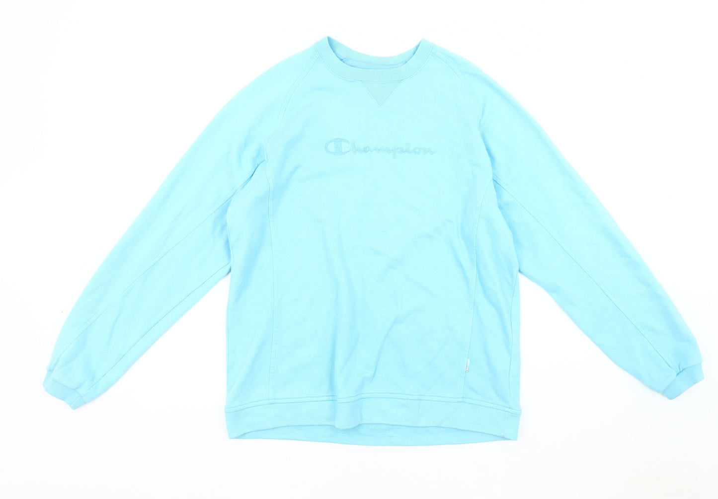 Champion Men's Blue Pullover Sweatshirt, Medium, Logo