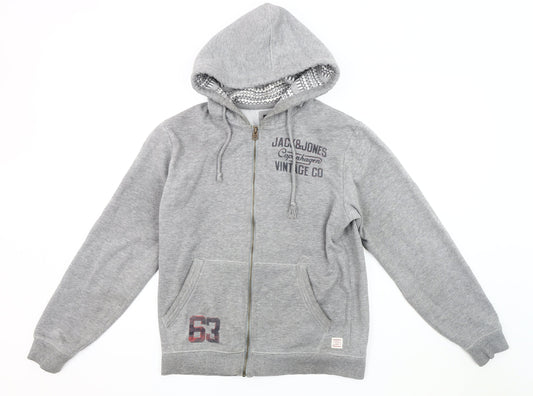 Jack & Jones Men’s Grey Hooded Jacket, Size M, Casual Wear