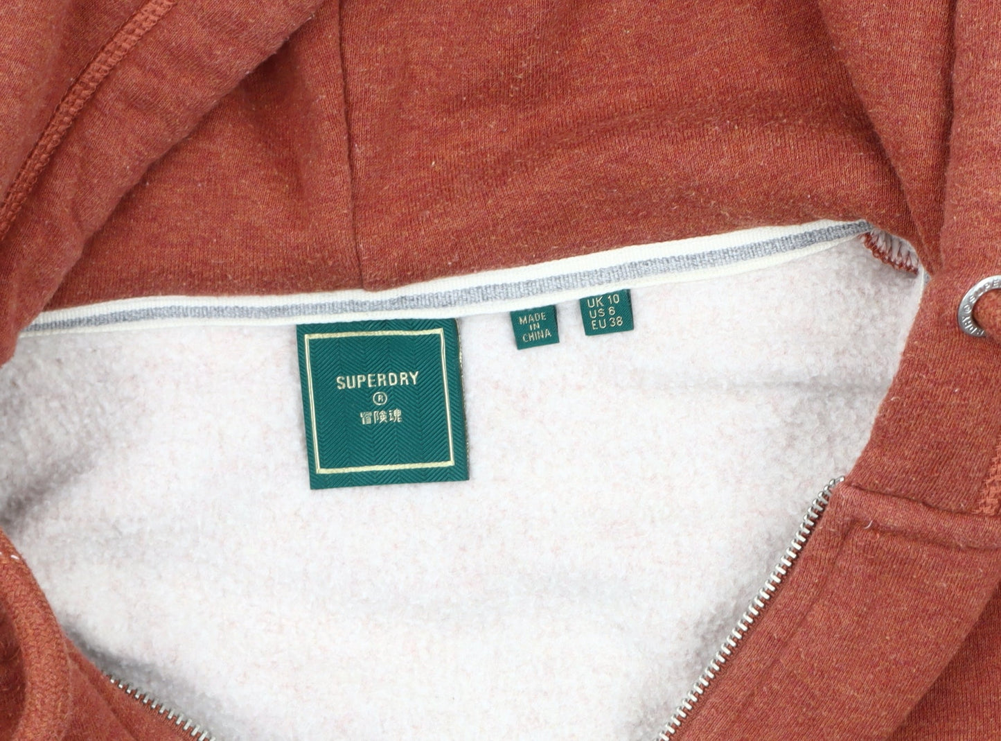 Superdry Women's Red Hooded Jacket Size 10