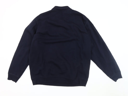 James Pringle Men's Black Long Sleeve Collared Sweatshirt XL