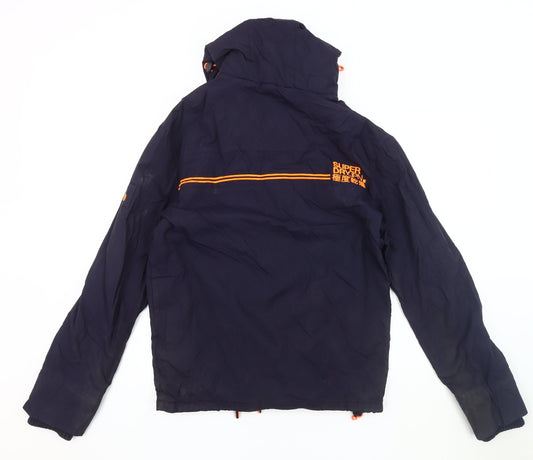 Superdry Men's Blue Windbreaker Jacket M Hooded