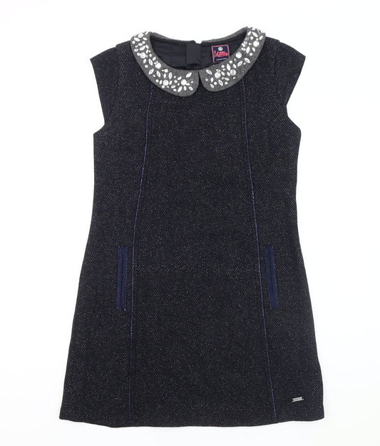 Superdry Women's Black Shift Dress, Size S, Rhinestone Detailing