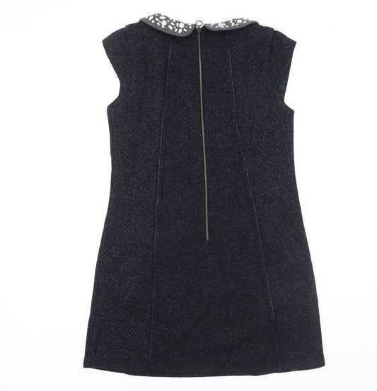 Superdry Women's Black Shift Dress, Size S, Rhinestone Detailing
