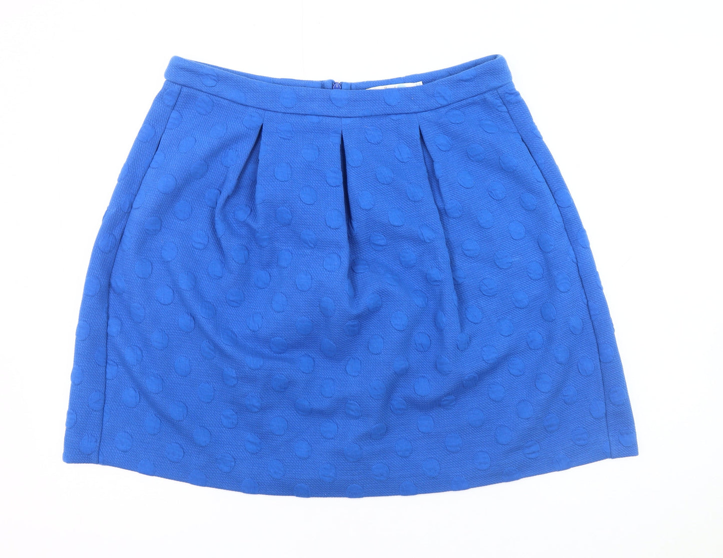 Boden Women's Blue Pleated Polka Dot Skirt Size S