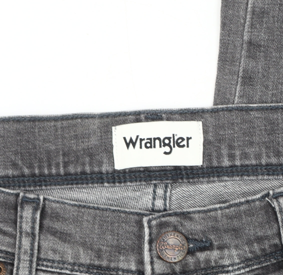 Wrangler Men's Grey Straight Jeans, Size 32, Regular Fit