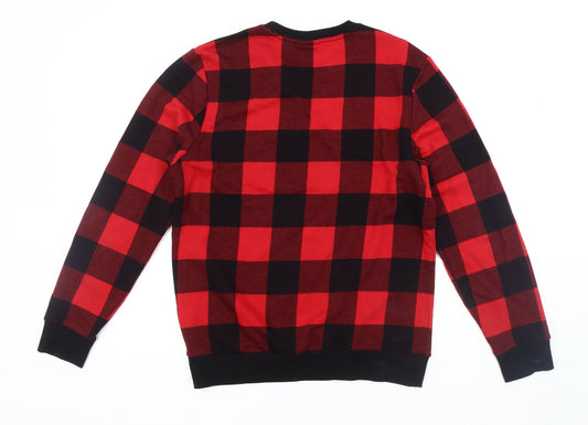 Calvin Klein Men's Red Plaid Sweatshirt M