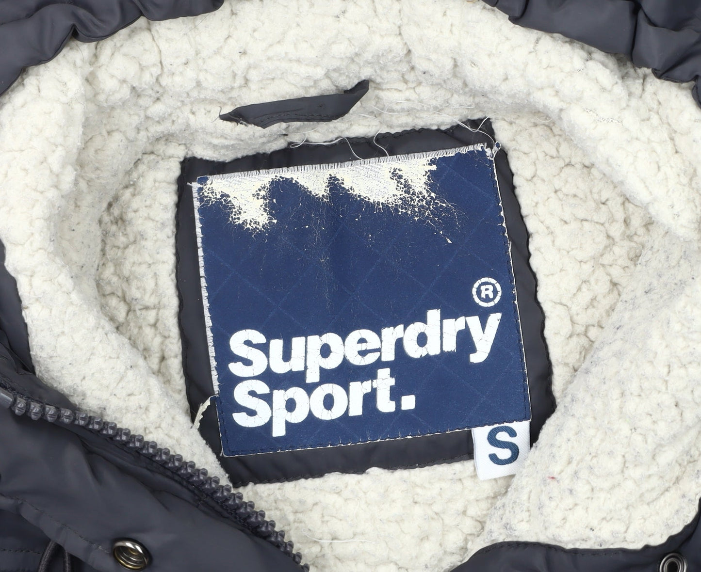 Superdry Unisex Black Puffer Jacket, Size S, Hooded Winter Coat