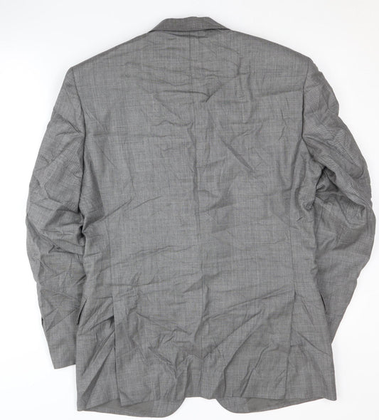 T.M. Lewin Men's Grey Wool Blazer Jacket 38S
