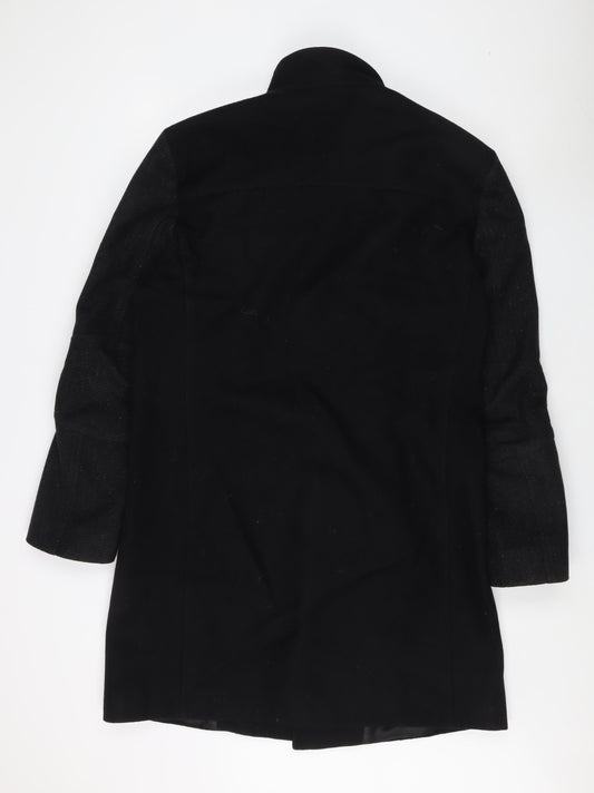 River Island Men's Black Mid-Length Wool Coat