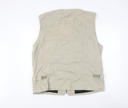 Brand Five Company Men's Beige Waistcoat with Zipped Pockets Medium