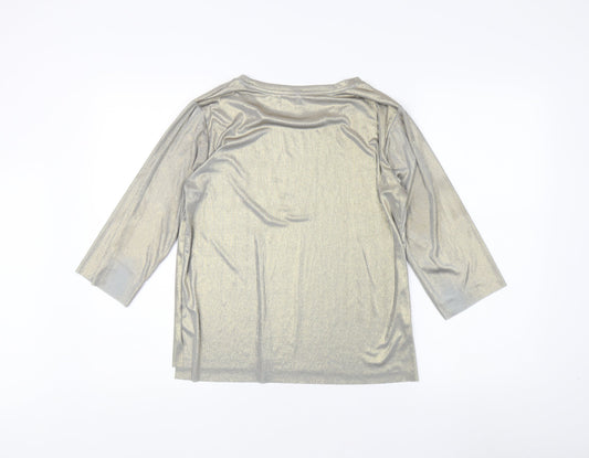Womens UK Size S Stradivarius Gold Blouse