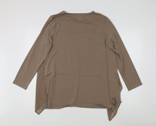 Wynne Layers Beige Long Sleeve Tunic Blouse - Medium