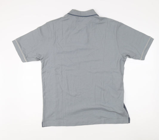 BHS Men's Blue Polo Shirt, Small, Short Sleeve, 100% Cotton