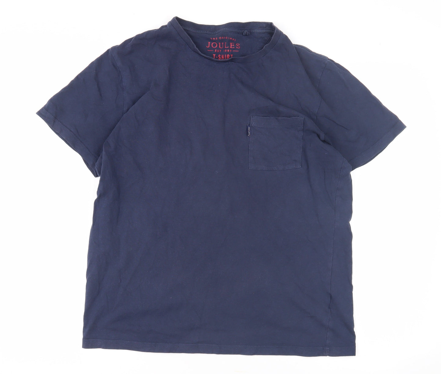 Joules Unisex Blue M Basic Cotton T-Shirt