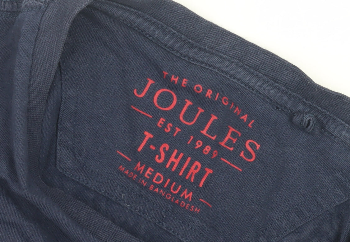 Joules Unisex Blue M Basic Cotton T-Shirt
