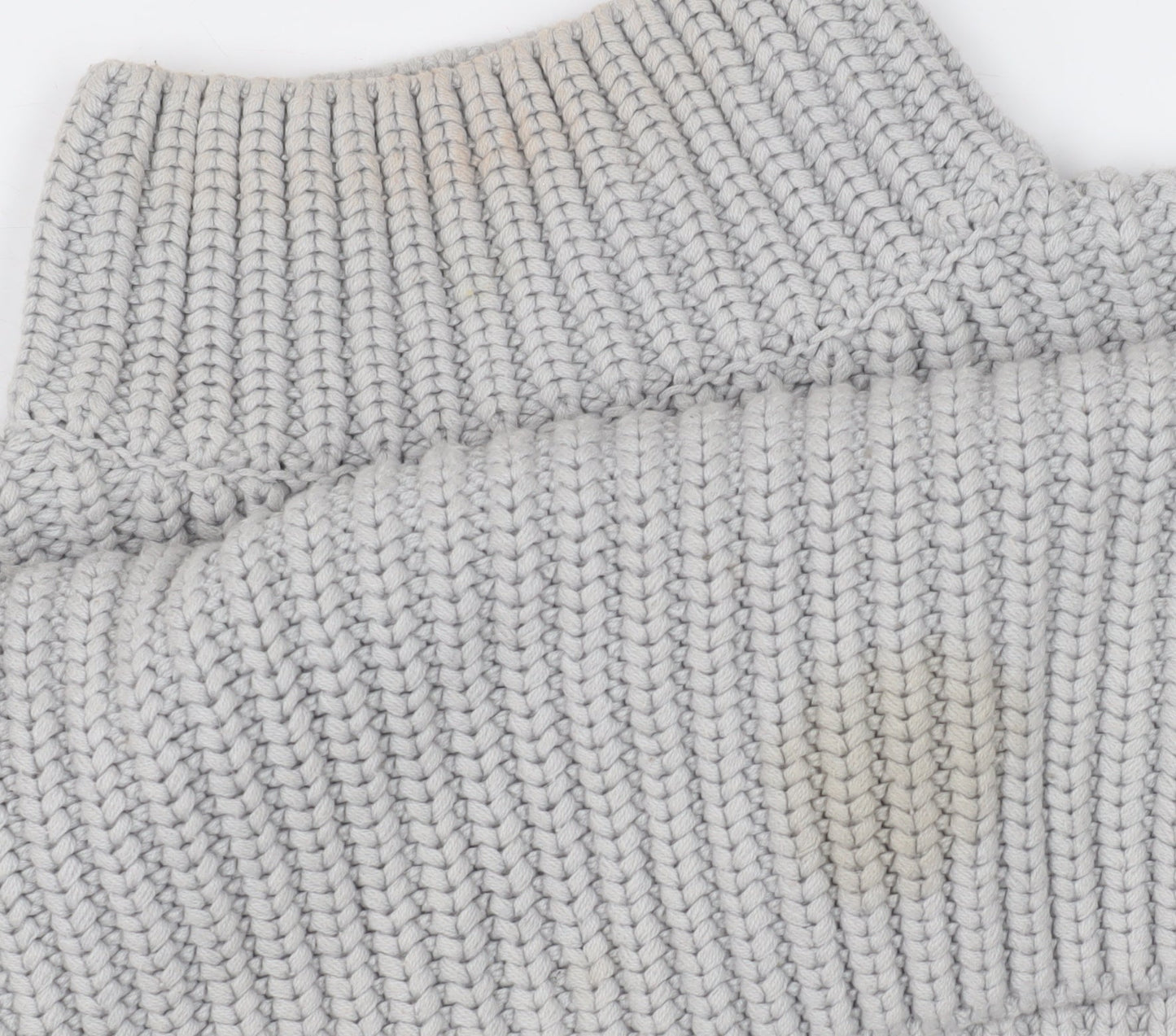 Brand and care label for ASOS Women's Grey Knit jumper, size L