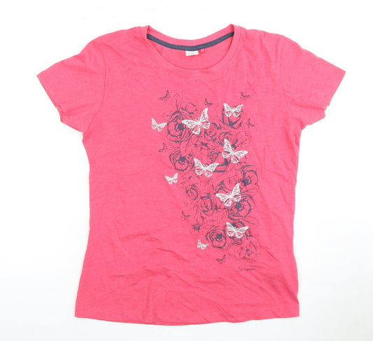 Lee Cooper Women's Pink Butterfly T-Shirt Size 14