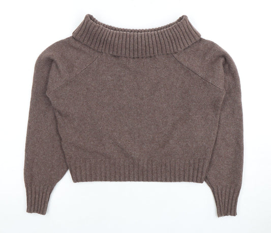 Hollister Women's Brown Cowl Neck Pullover Jumper S