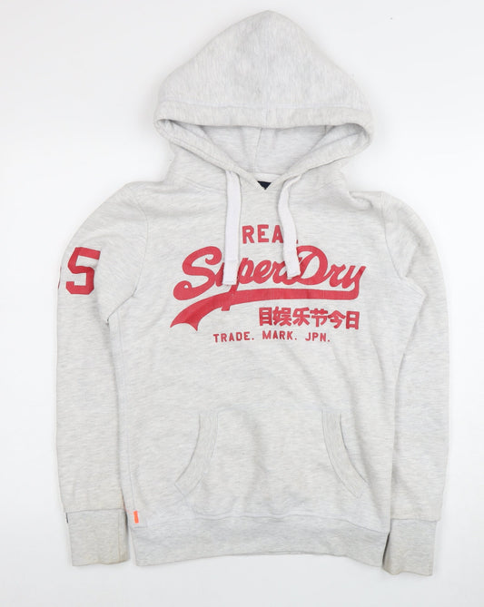 Womens UK 8 Regular Superdry Grey Pullover Hoodie