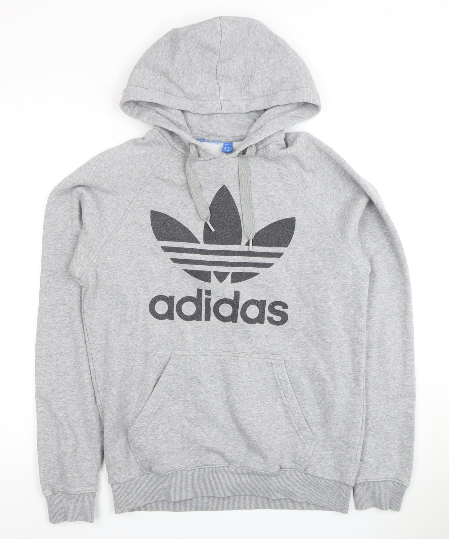 Adidas Men's Grey Pullover Hoodie, Size S, Logo Design