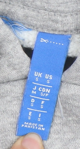 Adidas Men's Grey Pullover Hoodie, Size S, Logo Design