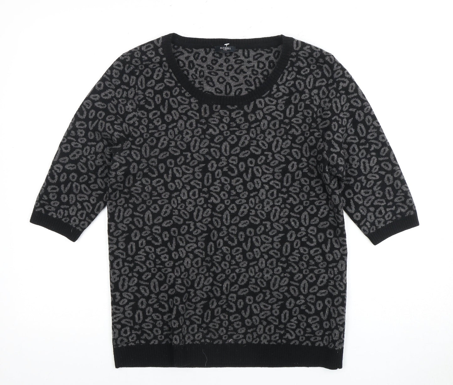 Hobbs Women's Black Animal Print Pullover Jumper Size 16