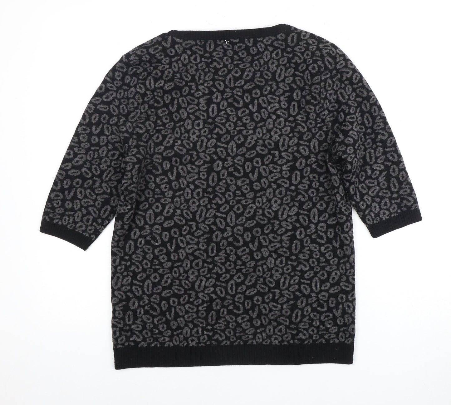 Hobbs Women's Black Animal Print Pullover Jumper Size 16