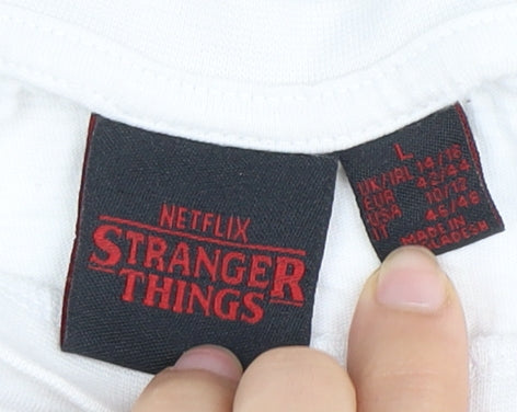 Netflix Stranger Things Unisex White Size 14 T-Shirt
