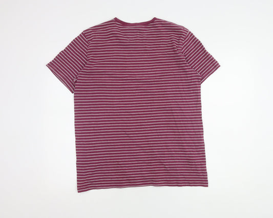 Crew Clothing Co. Unisex Red Striped T-Shirt, L