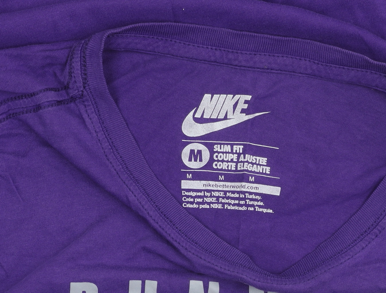 Nike Unisex Purple Slim Fit T-Shirt M