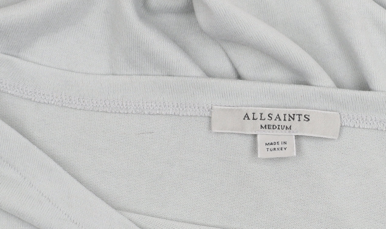 AllSaints Women's Grey 3/4 Sleeve Boat Neck Top