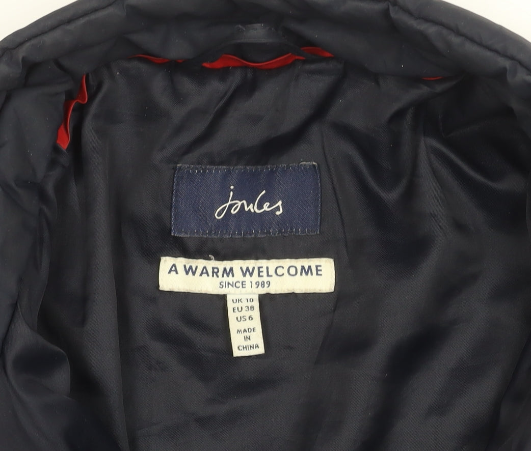 Joules Women's Blue Puffer Jacket, Size 10, Winter Style