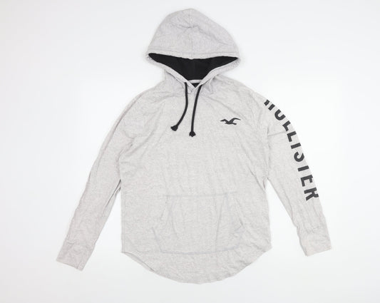 Hollister Men’s Grey Pullover Hoodie Size