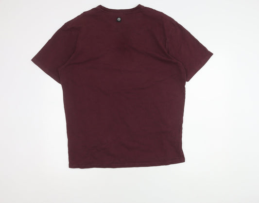 Duck And Cover Men's Red XXL Logo Crew Neck T-Shirt