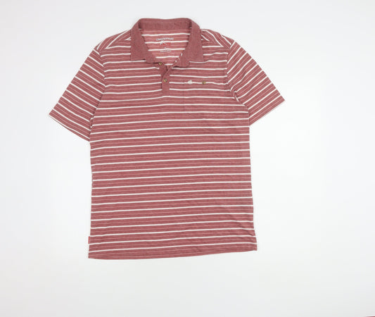 Craghoppers Men's Red Striped Polo Shirt M