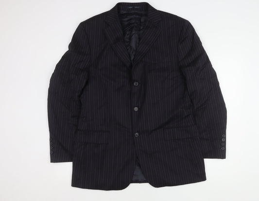 Jaeger Men's Blue Pinstripe Blazer 42R Regular Fit