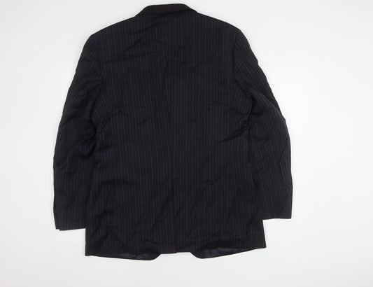 Jaeger Men's Blue Pinstripe Blazer 42R Regular Fit
