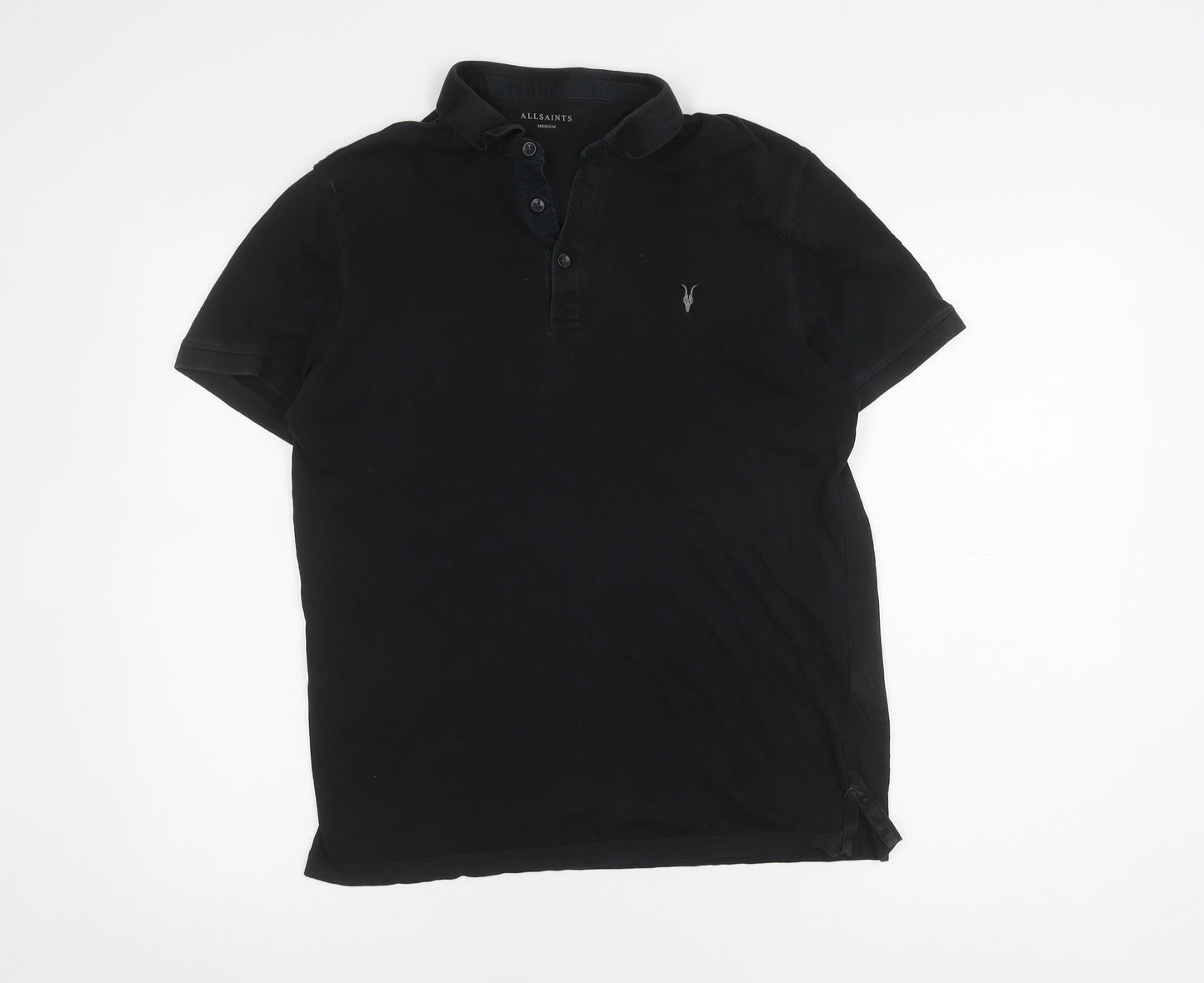 AllSaints Men's Black Medium Polo Shirt