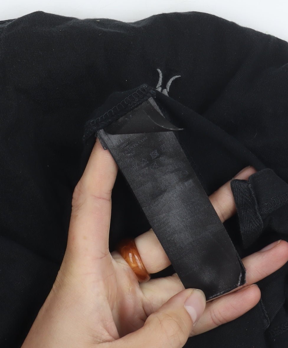 AllSaints Men's Black Medium Polo Shirt