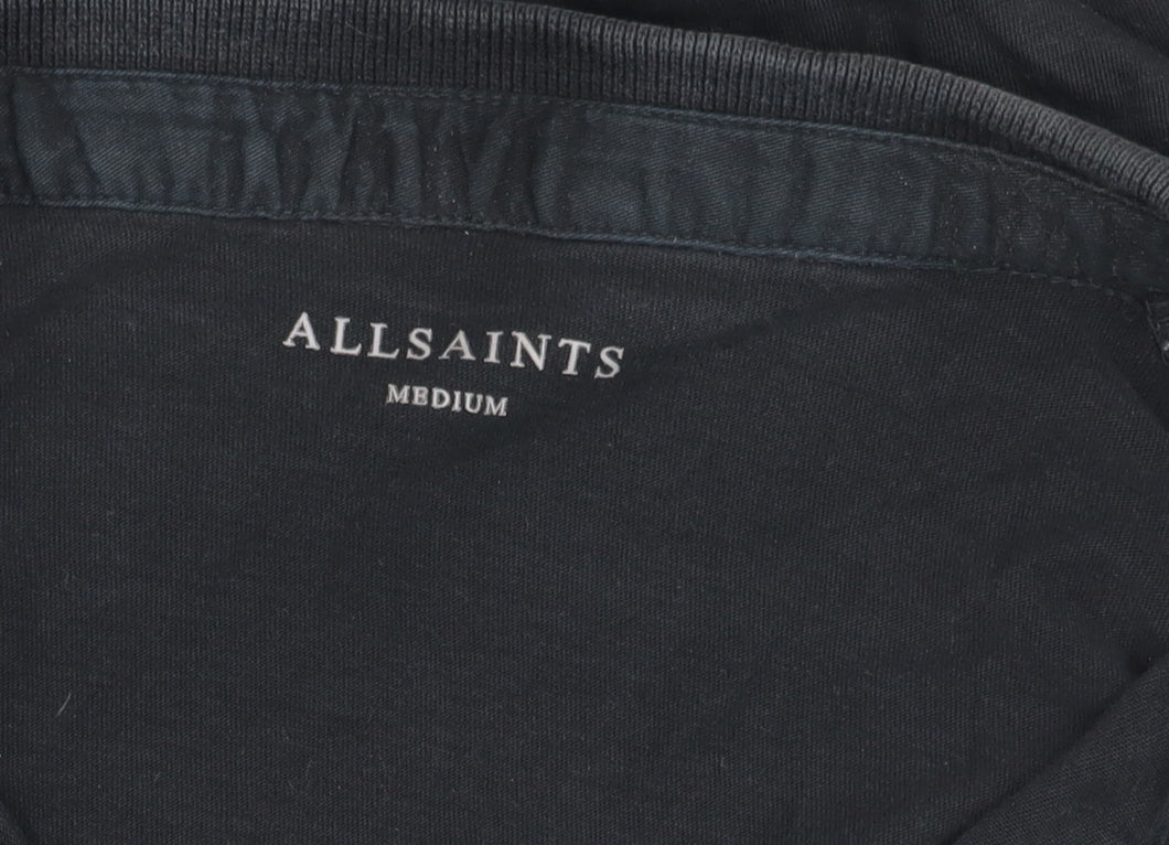 AllSaints Men's Black Medium Polo Shirt