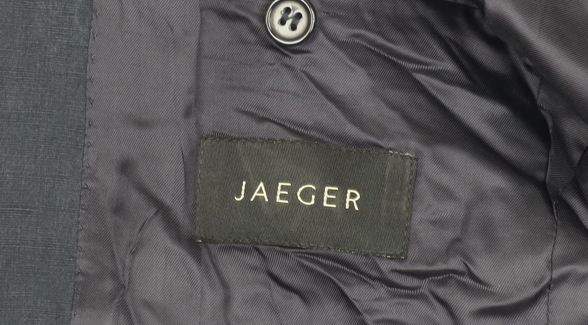 Jaeger Men's Blue Blazer, Size 50, Single-Breasted