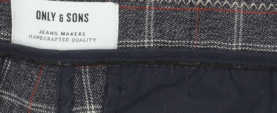 Brand and care label for Only & Sons Check Pattern Shorts, Men's, size 32
