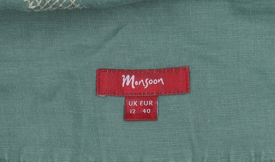 Monsoon Women's Green A-Line Embroidered Skirt Size 12