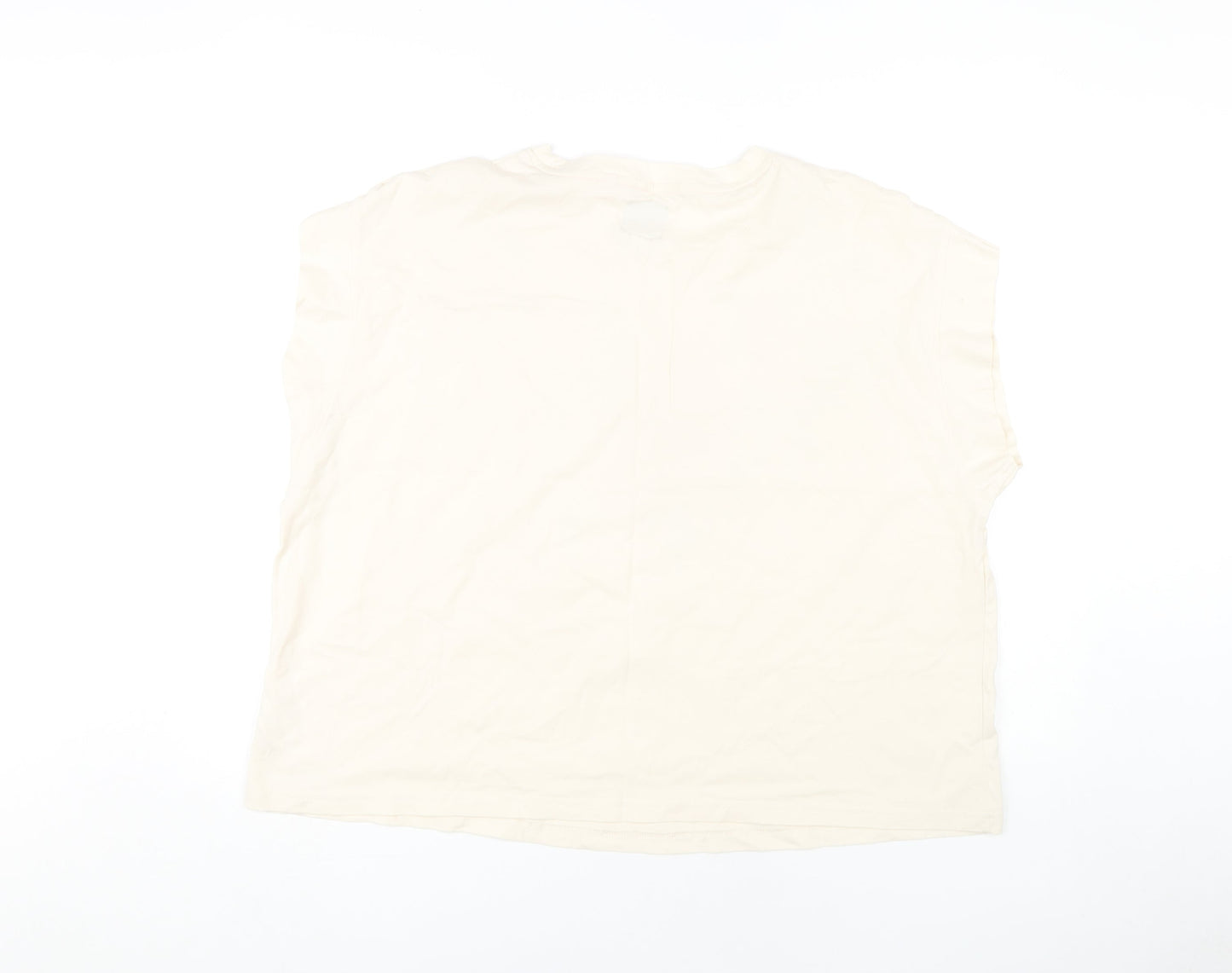 Bath & Body Works Women's Beige Floral T-Shirt Size 22