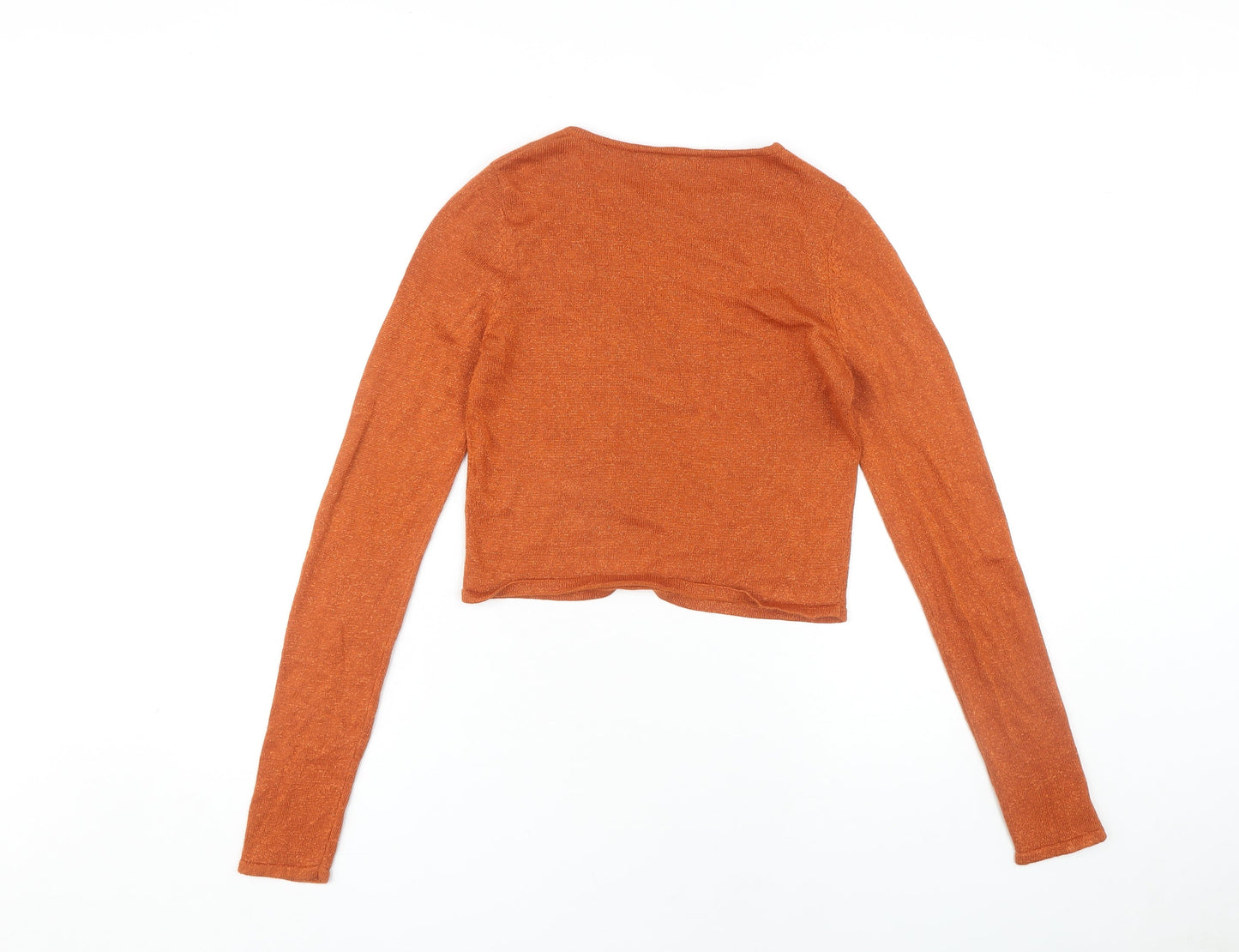 Stradivarius Women's Orange Cropped Top - Size 12