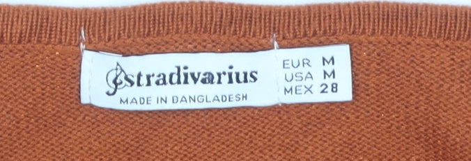 Stradivarius Women's Orange Cropped Top - Size 12
